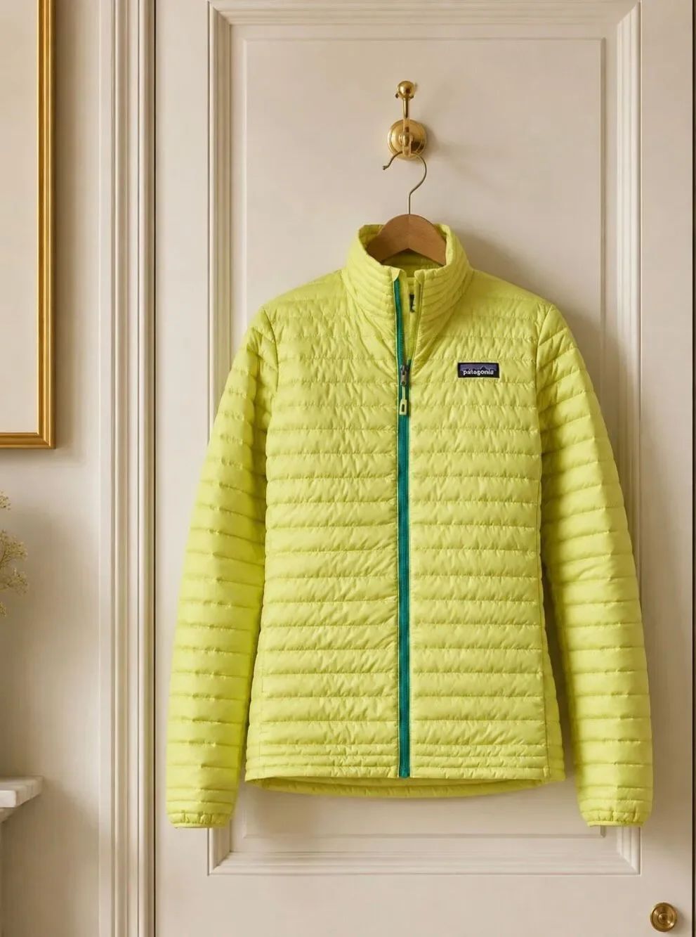 Patagonia down quilted jacket, Mayan yellow $286 Sm C37